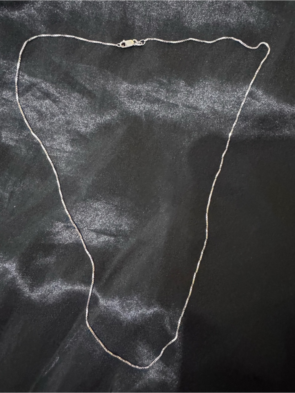 10k solid white gold Italian box chain necklace